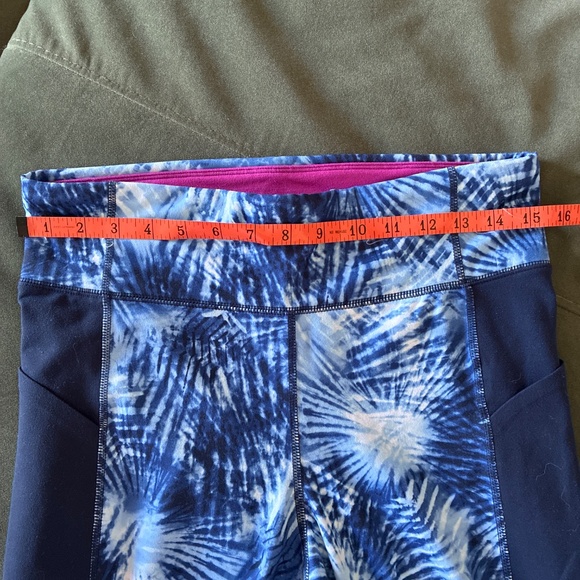Land’s End compression leggings tie dye blue athletic exercise pants M - Picture 4 of 11